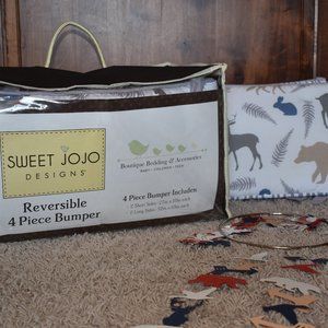 Woodland Friends baby crib bumper and Mobile